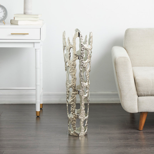 Premium Silver Finished Iron Handmade Eco-Friendly Lightweight Flower <b>Vase</b> <b>Unique</b> Coastal Design Rust Resistant Home Table Top - Product Image 1