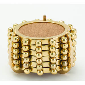 Gold <b>Coaster</b> With <b>Beaded</b> Detailing Suitable For Stylish Table Presentation Guest Hosting And Dining Areas Wholesale From India - Product Image 3