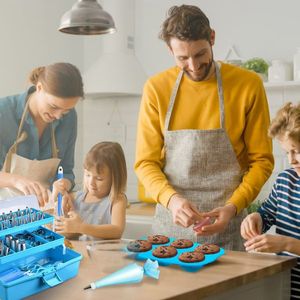 Kit de décoration de gâteaux 236 pièces, outils de pâtisserie sûrs en acier inoxydable/PP/TPU/silicone, 46 embouts, 4 raccords, 6 moules à biscuits pour fournitures - Product Image 3