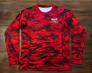 Custom <b>Men's</b> Red Camouflage <b>Compression</b> Rash Guard Long Sleeve Gym <b>Shirt</b> Athletic Fitness Training Workout Sportswear Base Layer - Product Image 5