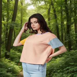 Custom Brand Women's Cotton Cropped <b>Top</b> in 5XL with Digital Printing - Product Image 3