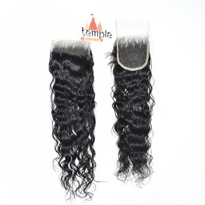 4*4 HD Closure Braiding 100% Unprocessed Deep Wave Indian Temple Virgin Women Natural Color <b>Black</b> Vendors Human <b>Hair</b> <b>Extensions</b> - Product Image 2