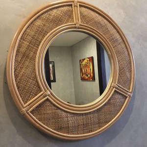 High Quality Rattan <b>Mirror</b> For Bathroom Bedroom And Spa Natural Handwoven Frame Stylish Boho Home Decor Accent From India - Product Image 5