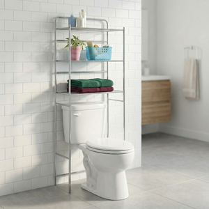 MIT DIY moderno Metal hogar almacenamiento muebles OEM hierro baño estantes esquina inodoro almacenamiento hoteles venta al por mayor de Taiwán - Product Image 1