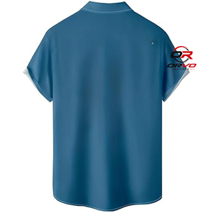 Chemise Hawaïenne Homme ORVO Sports en Tricot 100% Polyester 140g à Manches Courtes, Col Rabattu, Imprimé Papillon Numérique, Boutonnage Simple - Product Image 4