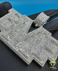 Custom Name Chain Iced Out Moissanite Diamond Pendant Hip Hop Necklace Silver Giftv - Product Image 4
