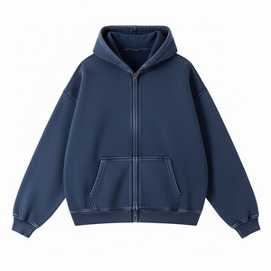 เสื้อฮู้ดดี้ผ้าฟลีซหนานุ่มแบบสั่งทำ OEM ทรงหลวม ไหล่ตก สไตล์สตรีทแวร์ ยูนิเซ็กส์ - Product Image 3