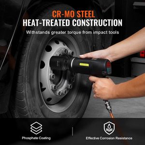 Set di chiavi a bussola a impatto per dadi di asse, profonda serie 6-punti, 8 pezzi, SAE, in CR-MO trattato termicamente, attacco da 3/4 pollici - Product Image 5