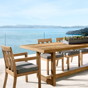 Mesa de comedor rectangular para exteriores para restaurantes o comedores al aire libre, diseño moderno, resistente a la intemperie. - Product Image 3