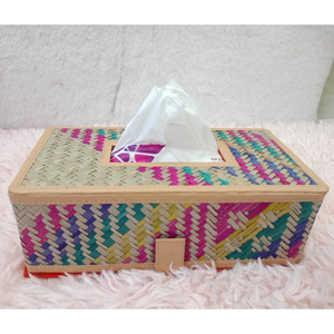 Porta pañuelos de papel Shetal Pati hecho a mano, ecológico, tejido tradicional, duradero, ligero, biodegradable, étnico y sostenible. - Product Image 1