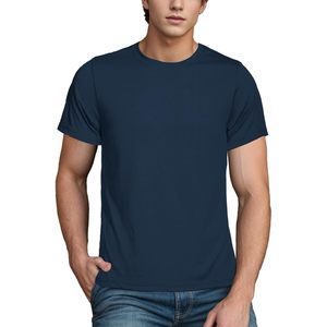 Camiseta de Cuello Redondo para Hombre, Ultra Suave, 210 g/m², Poliéster/Algodón, Ligera, Fresca, Lisa, de Manga Corta, Informal - Product Image 2