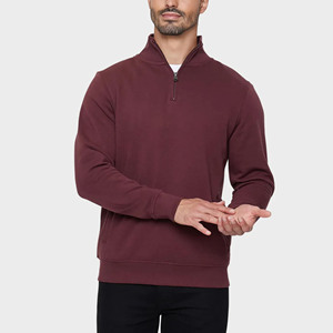 Sudadera con capucha de forro polar 100% algodón para hombre, estilo media cremallera, superventas, OEM, hecha a medida, manga larga, invierno - Product Image 4