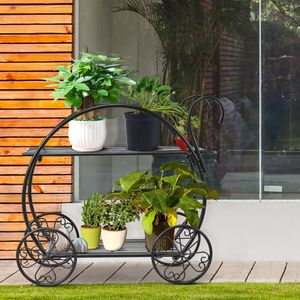 Robuster Metall-Blumenwagen Pflanzenständer für Terrasse und Garten - Product Image 4
