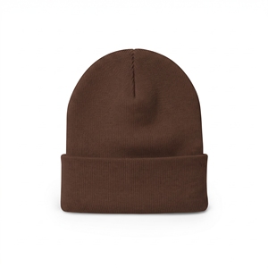 Bonnet en tricot gaufré personnalisé avec étiquette, chaud pour l'hiver, unisexe, à revers, vente en gros - Product Image 3