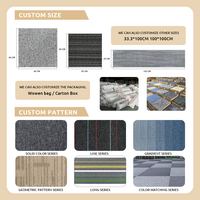 Moquette de luxe pour hôtel, tuiles de moquette commerciales en nylon PP, tuiles de moquette faciles à poser soi-même, 50x50