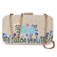 Nouvel Arrivage Sacs à Main Pochette Pliante à Fermeture Éclair avec Logo Perlé à Motif Géométrique Pailleté pour Femme, Doublure en Satin, Idéal pour Tenues de Mariée