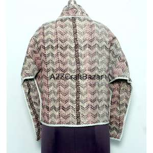 Chaqueta de Punto Reversible Vintage con Cuello Alto y Botones para Mujer, Hecha a Mano, Ecológica, 100% Algodón Puro, Transpirable y de Secado Rápido, para Invierno - Product Image 5