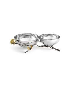 Bol de service décoratif en acier inoxydable poli, écologique, style campagnard, pour la présentation de collations, design léger et élégant - Product Image 1