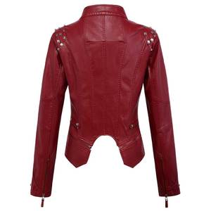 Chaqueta de Cuero Personalizada para Mujer con Tachuelas y Logotipo Personalizado, Impermeable y Ecológica, Pedidos al por Mayor de Alta Calidad - Product Image 2