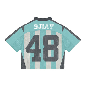 Camiseta de Fútbol Americano SJIAY 48, Sublimada, de Malla Sólida, Cuello en V, Manga Corta, Transpirable, 100% Poliéster, para Todas las Temporadas - Product Image 5