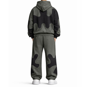 Ensemble de survêtement premium pour homme XD2 vert olive et noir, coupe oversize, streetwear, survêtement de sport, ensemble de vêtements de sport avec logo personnalisé - Product Image 6
