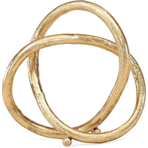 Finest Quality Silver Metal Ring Sculpture on White Marble Base Geometric Aluminum Figurine for Living Room & Office Tabletop - Product Image 6