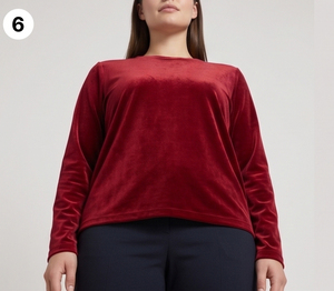 T-shirt en velours à manches longues pour femme Regal Three Llc, logo brodé sur le devant, tee-shirt en velours, mode streetwear pour femmes, t-shirts en velours - Product Image 5