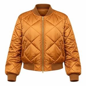 Chaqueta Bomber Acolchada de Satén para Mujer, Otoño Invierno 2026, Forro de Nailon, Logotipo Personalizado, Alta Calidad, Venta al Por Mayor - Product Image 1