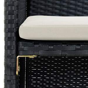 Canapé de jardin 2 places en polyrotin noir avec structure en acier thermolaqué et polyester – Mobilier d'extérieur attrayant - Product Image 3