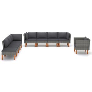 Gray Garden <b>Sofa</b> <b>Set</b> Outdoor Rattan Furniture With High Density Foam Cushions Waterproof For Garden Use - Product Image 2