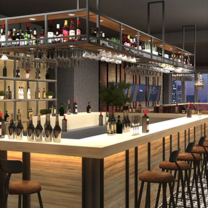 Porte-bouteilles mural personnalisable en métal – Étagères en fer, aluminium et acier inoxydable pour l'affichage de whisky et de vin lors de fêtes - Product Image 2