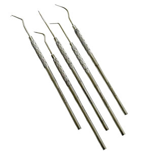Sondes dentaires de précision 5 pièces, cure-dents à extrémité unique droite, simple, crochet, triple, double, en acier inoxydable allemand professionnel - Product Image 4