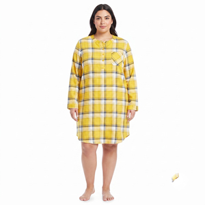 100% Cotton <b>Flannel</b> Plaid Night Long <b>Shirt</b> Women Oversized Button Down <b>Flannel</b> <b>Shirts</b> <b>Ladies</b> Night Sleep <b>Flannel</b> <b>Shirt</b> Women's - Product Image 3
