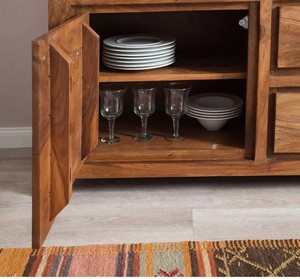 Commode à 5 tiroirs en bois massif |   Armoire de rangement rustique pour chambre à coucher |   Meubles en bois et autres articles de décoration intérieure en gros - Product Image 3