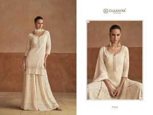 Conjunto de Kurta, Palazzo y Dupatta de Diseño Gulkayra Mastani, Listo para Usar, en Georgette Real con Bordado y Lentejuelas. Comprar al Proveedor. - Product Image 2