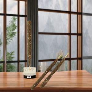 Vente en gros de bâtonnets d'encens en feuilles de Patchouli de 6 pouces avec supports botaniques en bambou fournitures d'aromathérapie à base de plantes aromatiques - Product Image 6