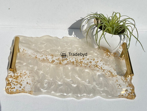 Bandeja de Servicio Móvil de Resina Premium y Plato Decorativo con Tamaños/Formas Personalizables para Decoración Moderna del Hogar-Tradebyd - Product Image 3