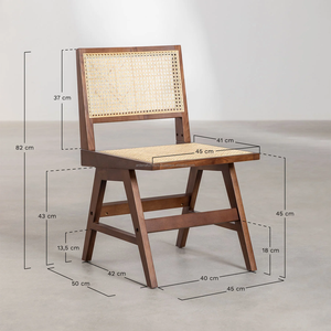 Silla de comedor de madera de teca de diseño moderno minimalista respaldo cómodo para jardín al aire libre banquetes comedor hogar Bar almacén - Product Image 6