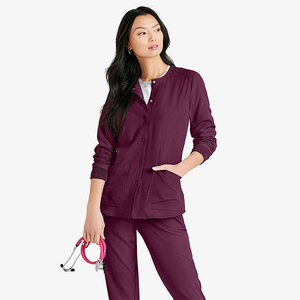 Blouse de travail longue à col rond et manches longues, de qualité supérieure, pour usage hospitalier, sur mesure, pour femmes, vente en gros - Product Image 5