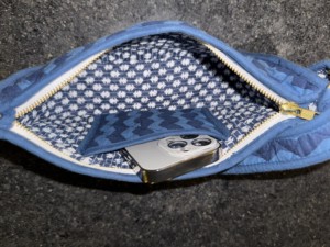 Bolso Tote de Hombro Azul a Rayas Acolchado Estilo Bohemio Vintage para Mujer, Hecho a Mano, con Cierre de Cremallera y Correa Única - Product Image 2
