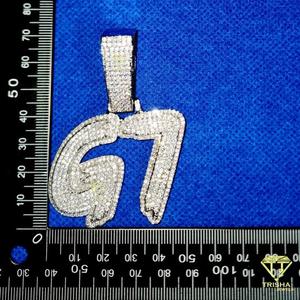 Hip Hop " G7 " Pendant <b>Necklace</b> Personalized Bling Moissanite Diamond Letter Chain Luxury Jewelry Gift - Product Image 1