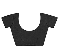 Saree Wanita KV Rayon Georgette Hitam Bordir Desainer Cepat Kering Anti Kusut Bolak-Balik Musim Gugur Pesta Pernikahan Regular Fit