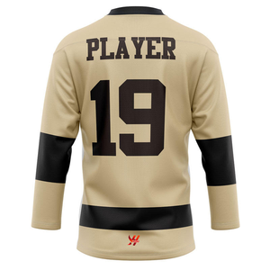 Maillot de hockey sur glace personnalisé pour homme, manches courtes, boutons sur le devant, respirant, en polyester, uniformes d'équipe pour adultes, coupe classique - Product Image 2
