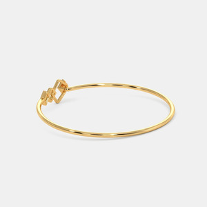 Brazalete de Oro con Diamantes Cuadrados Geométricos Entrelazados - Product Image 3