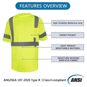 เสื้อยืดสีเหลืองส้ม ผ้าตาข่ายพีวีซี โลโก้สีต่างๆ  ขั้นต่ำในการสั่งซื้อ  เสื้อยืดแบบมองเห็นได้ชัดเจน  เสื้อผ้าทำงานแบบมองเห็นได้ชัดเจน ราคาขายส่ง - Product Image 4