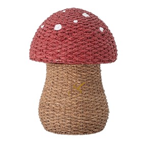 Mushroom Shaped Water Hyacinth Storage Bin Woven Kids Toy Organizer Hamper with <b>Removable</b> Lid - Product Image 1