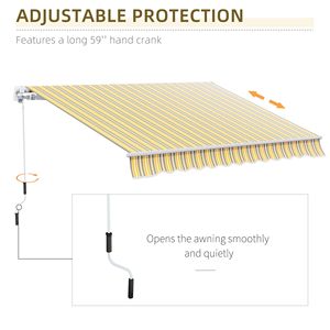 Tenda Parasole Pieghevole 3,6m x 3m per Patio, Balcone e Giardino, Design Versatile e Regolabile - Product Image 5