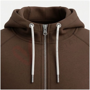 Ensemble de survêtement marron pour homme, manches longues, capuche, fermeture éclair sur le devant, couleur unie, respirant, coupe décontractée, vêtements d'automne - Product Image 4