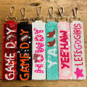 Canvas Embroidery Beaded <b>Keychain</b> <b>Custom</b> Shapes Handmade Party & Christmas Gift for Personalized Keys - Product Image 6