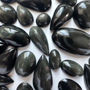 Cabujón de obsidiana negra TFH disponible para la venta, lote de 42 piezas y 300 gramos (1500), cristal curativo pulido a mano. - Product Image 5